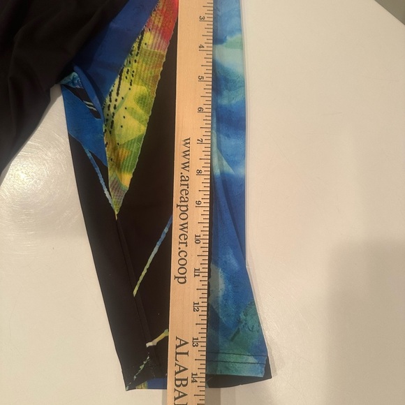 Valentina Top Artsy Rhinestone Colorful Festival Stretch Sz L Mature 3/4 Sleeve - Picture 6 of 9